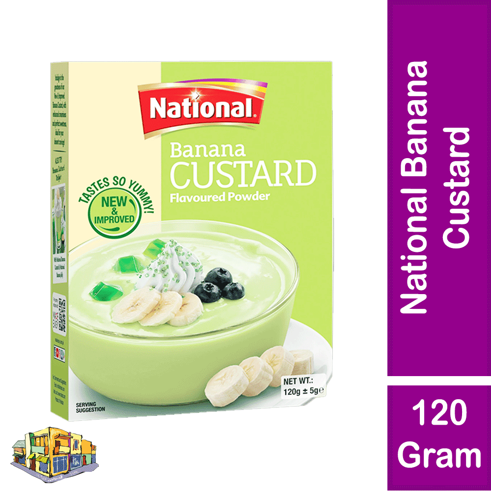 National Banana Custard Powder 120g – Rich, Creamy Banana Dessert Mix