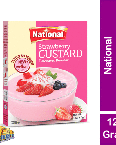 National Strawberry Custard Powder 120g – Smooth & Creamy Strawberry Dessert Mix