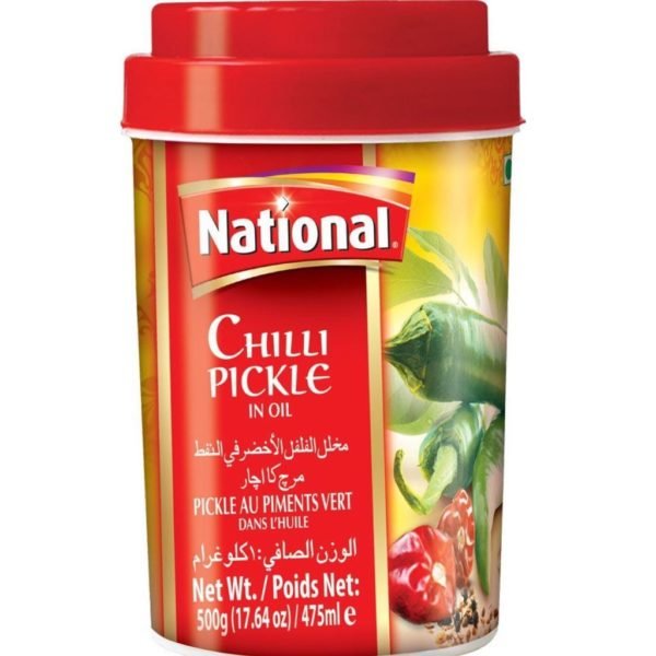 National Hot Chili Pickle (500 Gram Jar)