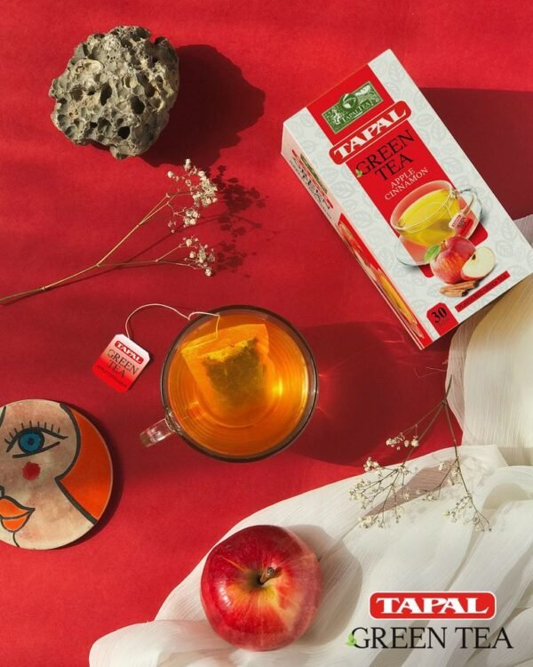Tapal Green Tea Apple Cinnamon ( 30 TEA BAGS) - Image 2