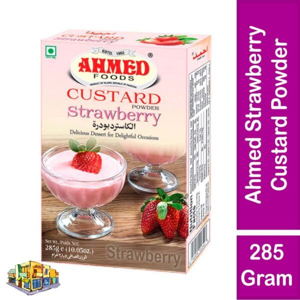 Ahmed Strawberry Custard Powder 285 Gram Pack