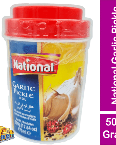 National Garlic Pickle In Oil 500 Gram Jar