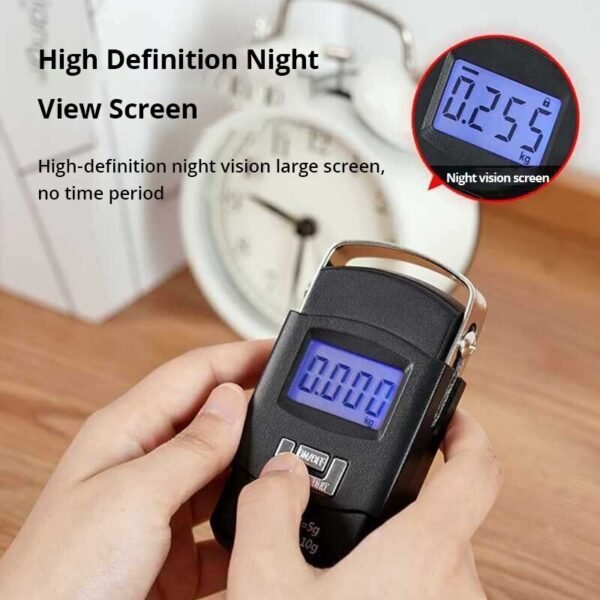 50kg Portable Electronic Portable Luggage Scale LCD Digital Display Screen Express Delivery Scale Hook Mini Household Scale - Image 2