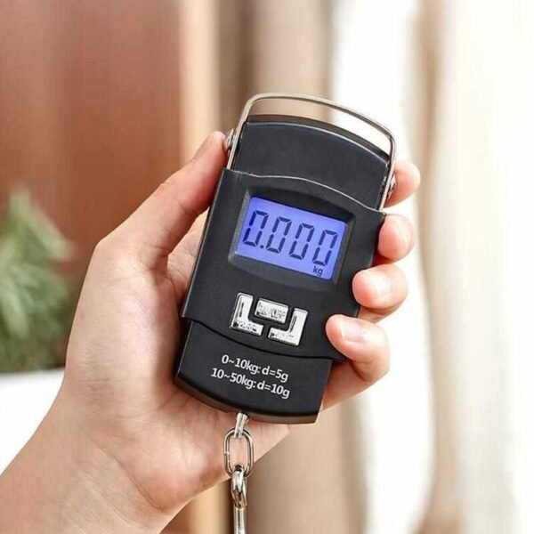 50kg Portable Electronic Portable Luggage Scale LCD Digital Display Screen Express Delivery Scale Hook Mini Household Scale - Image 3
