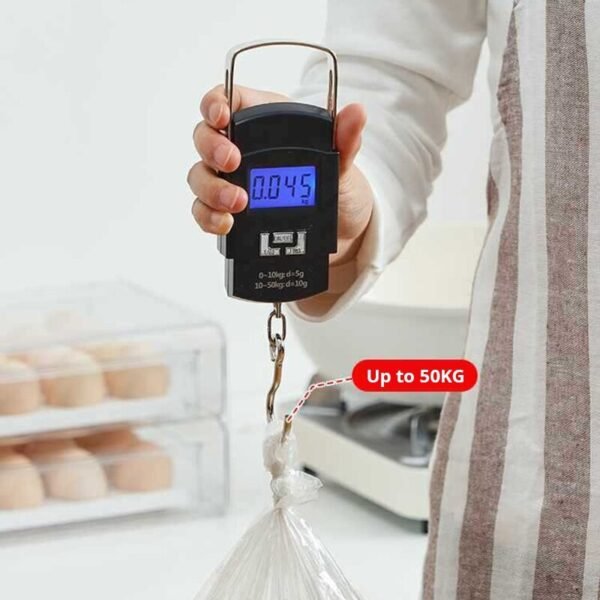 50kg Portable Electronic Portable Luggage Scale LCD Digital Display Screen Express Delivery Scale Hook Mini Household Scale - Image 4