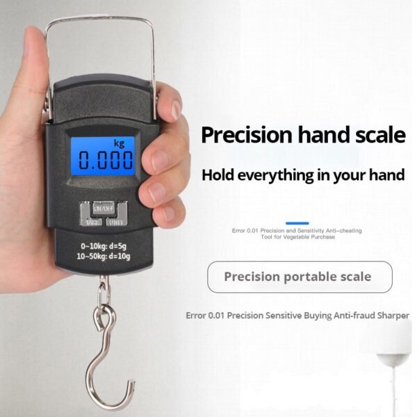 50kg Portable Electronic Portable Luggage Scale LCD Digital Display Screen Express Delivery Scale Hook Mini Household Scale