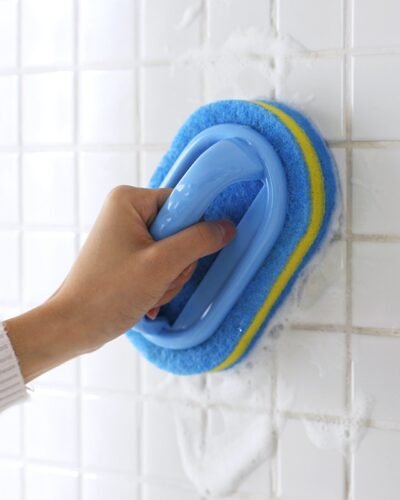 Kitchen Bathroom Toilet Cleaning magic sponge Glass Wall Cleaning Bath Brush Handle Sponge Ceramic Window Slot Clean Brush