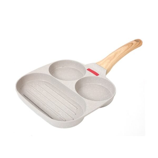 Non-stick 3 Hole/4 Hole Steak and Egg Omelette Thickened Omelet Pan with Wooden Handle Kitchenware - Image 6