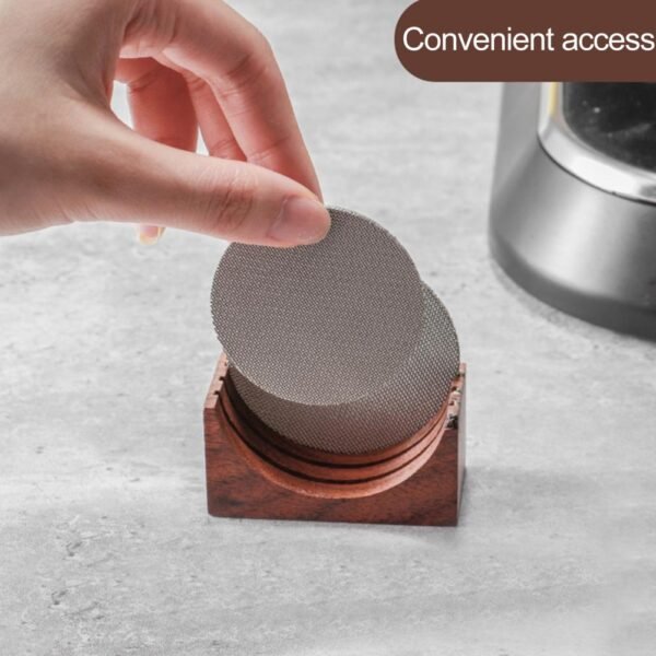 Practical Filter Screen Rack Coffee Divider Holder Convenient Moisture-proof Home Wooden Coffee Making Puck Screen Bracket - Image 3