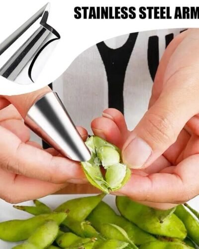 1/5pcs Pea Sheller Stainless Steel Stripper Beans Peeling Tool Convenient For Peeling Beans Peas Nuts Kitchen Hand Protecto P1I0