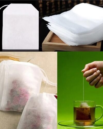 100 Pcs 5x7cm Disposable Empty Tea Bags Bags for Tea Bag with String Heal Seal Tea Infuser Non-woven Paper Filter Teabags