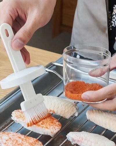 1PC White Oil Brush High Temperature Resistant Silicone Bottle Brush Portable Barbecue Oil Brush For Kitchen Baking Articles
