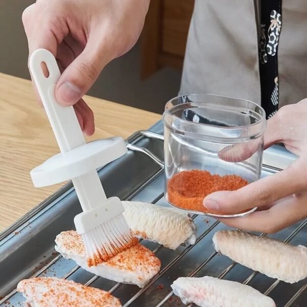 1PC White Oil Brush High Temperature Resistant Silicone Bottle Brush Portable Barbecue Oil Brush For Kitchen Baking Articles