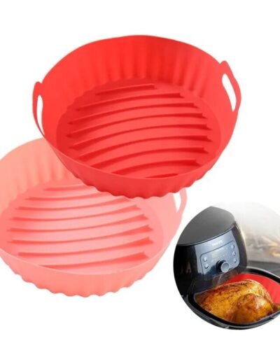 1Pc Black/Pink/Gray Air Fryer Silicone Dish for Air Fryer Oil Absorption And Stain Prevention Kitchen Supplies