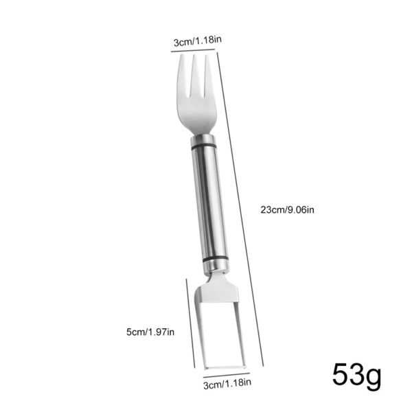2 In 1 Watermelon Cutter Slicer Tool Fork Stainless Steel Watermelon Fruit Slicer Fruit Salad Knife Fork Tool Kitchen Gadget - Image 6