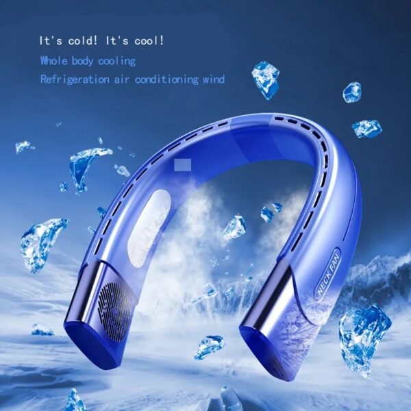 2023 Hanging Neck Fan Portable Air Conditioner USB 4000mah Rechargeable Air Cooler 5 Speed Electric Fan For Outdoor - Image 4