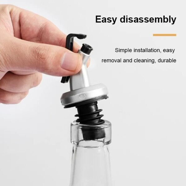 3pcs Silver Household Kitchen Seasoning Bottles Soy Sauce Vinegar Bottles Mouth Stoppers No Oil Leakage No Oil Hanging - Image 3
