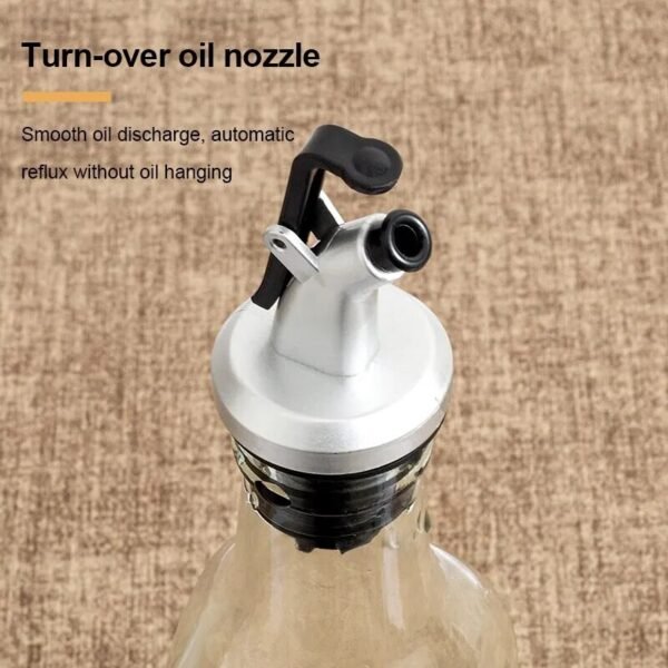3pcs Silver Household Kitchen Seasoning Bottles Soy Sauce Vinegar Bottles Mouth Stoppers No Oil Leakage No Oil Hanging - Image 5