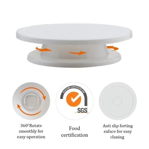 Plastic Cake turntable Kitchen Baking Tools set Decoration Accessories Stand DIY Mold Rotating Stable Anti-skid Round Cake Table - Image 5