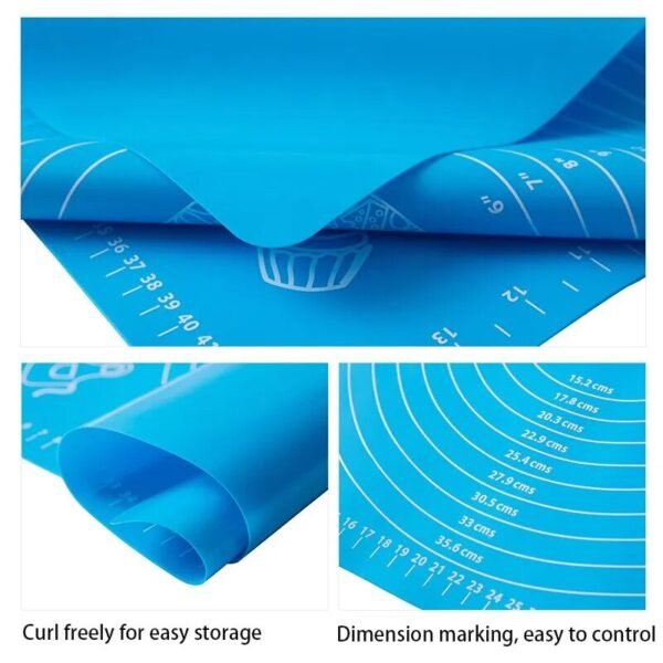 Silicone Baking Mat Pizza Dough Maker Pastry Kitchen Cooking Tools Utensils Non-stick Rolling Dough Pads Kneading Accessories - Image 5