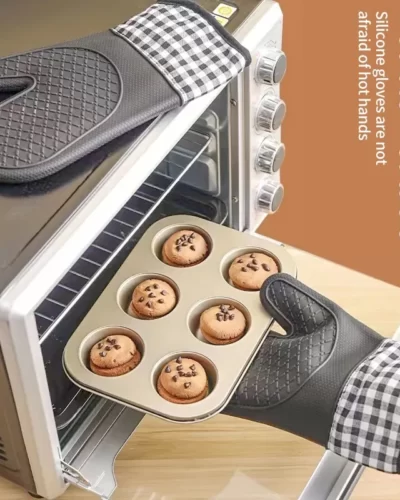 Single Oven Gloves Silicone Gloves High Temperature Resistant Anti-burn And Non-slip Kitchen Microwave Baking Dessert Tools