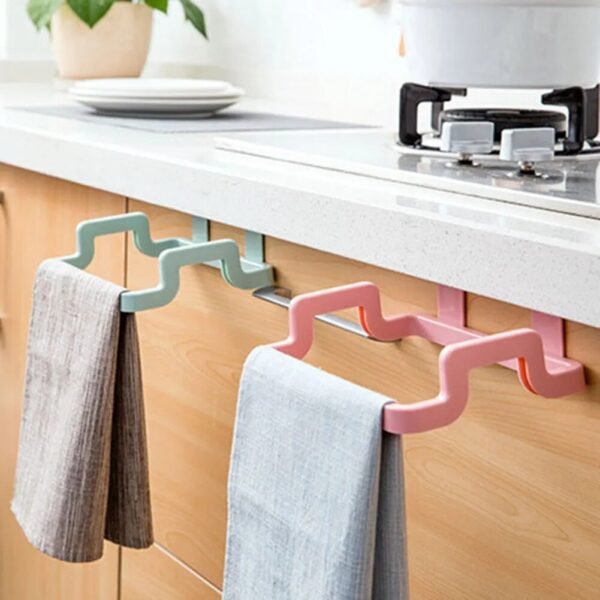 Trash Rack Storage Garbage Bag Holder Cupboard Door Back Kitchen Garbage Rubbish Bag Cabinet Hanging Trash Rack Kitchen Orgnizer - Image 2