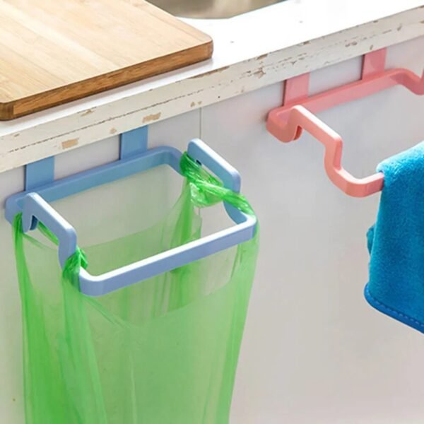 Trash Rack Storage Garbage Bag Holder Cupboard Door Back Kitchen Garbage Rubbish Bag Cabinet Hanging Trash Rack Kitchen Orgnizer - Image 4