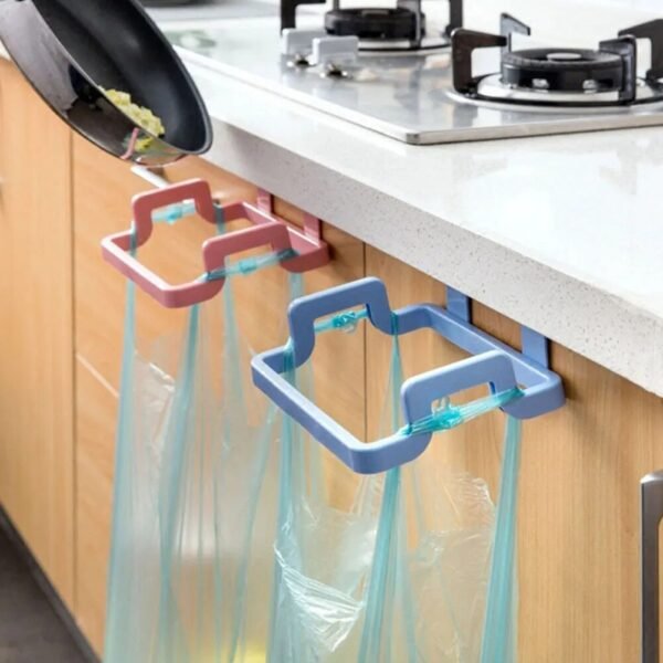 Trash Rack Storage Garbage Bag Holder Cupboard Door Back Kitchen Garbage Rubbish Bag Cabinet Hanging Trash Rack Kitchen Orgnizer - Image 5