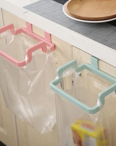 Trash Rack Storage Garbage Bag Holder Cupboard Door Back Kitchen Garbage Rubbish Bag Cabinet Hanging Trash Rack Kitchen Orgnizer