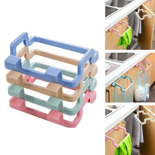 Trash Rack Storage Garbage Bag Holder Cupboard Door Back Kitchen Garbage Rubbish Bag Cabinet Hanging Trash Rack Kitchen Orgnizer - Image 6