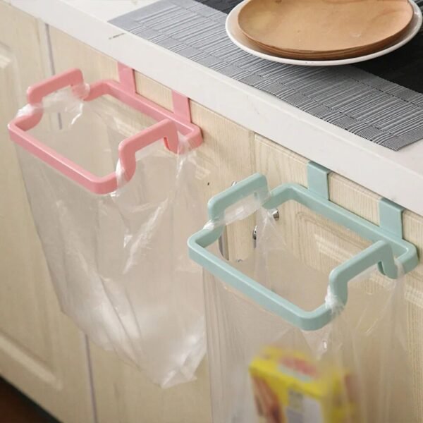 Trash Rack Storage Garbage Bag Holder Cupboard Door Back Kitchen Garbage Rubbish Bag Cabinet Hanging Trash Rack Kitchen Orgnizer