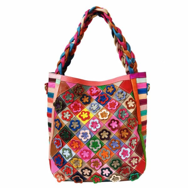 Women's Fashion Stitching Diamond Plaid Blype Shoulder Messenger Bag - Image 8