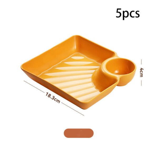 Dumpling Plate With Vinegar Dish Dumpling Plate Dinner Plate Square Plate - Image 3