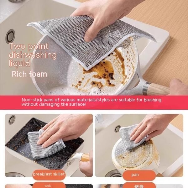 Steel Wire Ball Cloth Kitchen Cleaning Dishcloth - Image 6