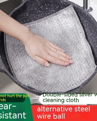 Steel Wire Ball Cloth Kitchen Cleaning Dishcloth | Dual-Action Scrubber for Tough Stains & Grease Removal