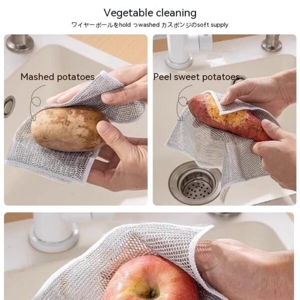 Steel Wire Ball Cloth Kitchen Cleaning Dishcloth - Image 7