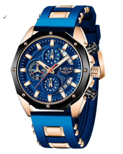 Fashion Mens Watches Top Brand Luxury Silicone Sport Watch Men Quartz Date Clock Waterproof Wristwatch Chronograph