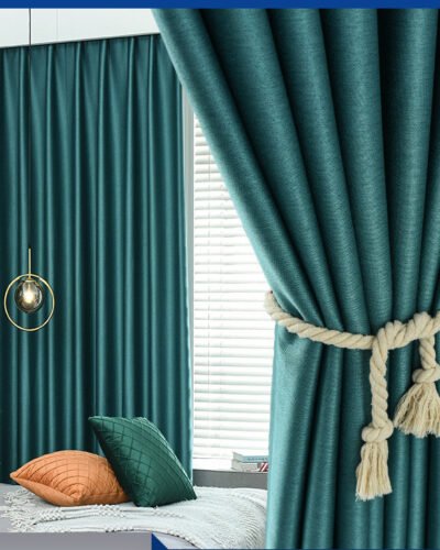 Thickening Double-sided Linen High Shading Jacquard Curtain